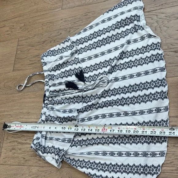 GAP Blue and White Women's Blouse With Tassels Size Medium - Picture 6 of 7